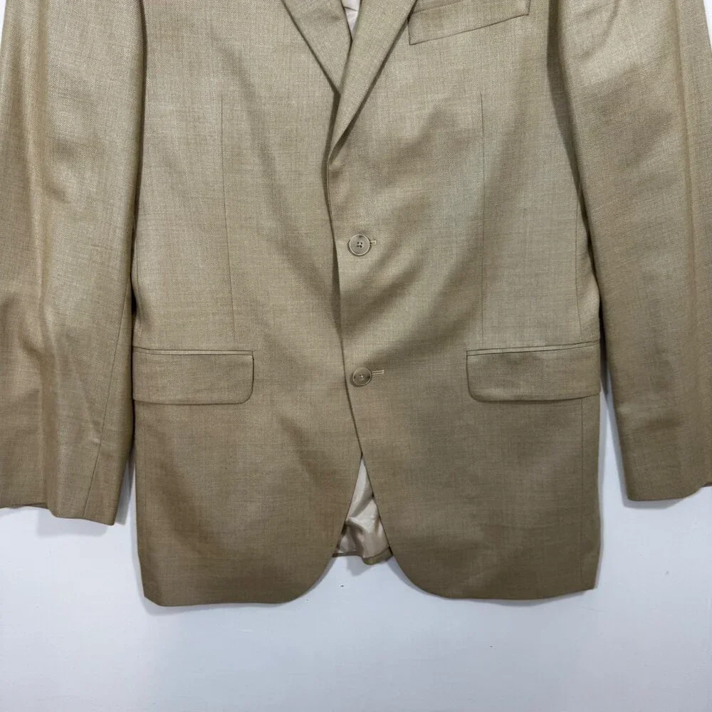 Black Brown 1826 Men's Blazer Tan Silk Wool Linen 40L Never Worn Quiet Luxury